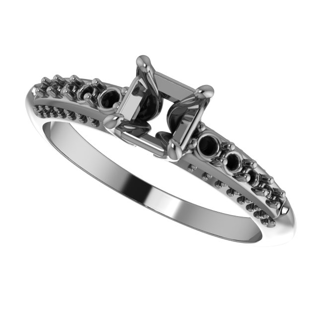 9x7 mm Emerald Engagement Ring Mounting view 5
