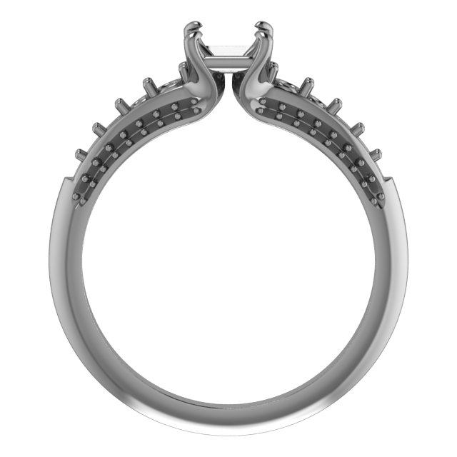 9x7 mm Emerald Engagement Ring Mounting view 2