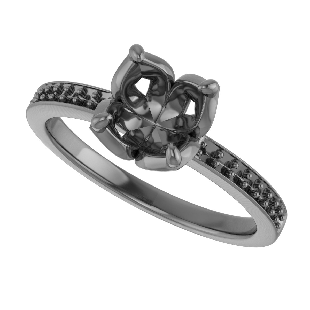 7x7 mm Square Engagement Ring Mounting view 5