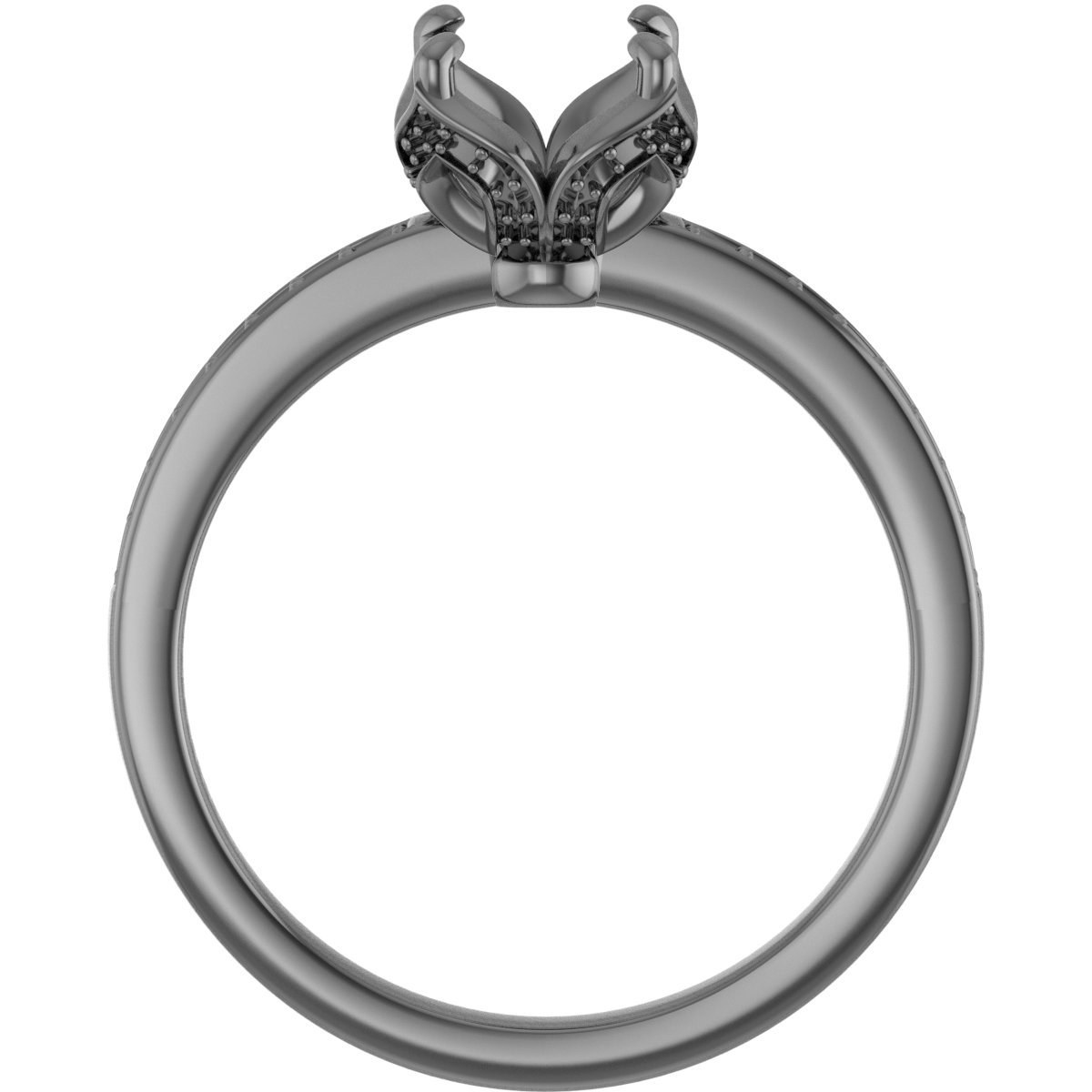 7x7 mm Square Engagement Ring Mounting view 2