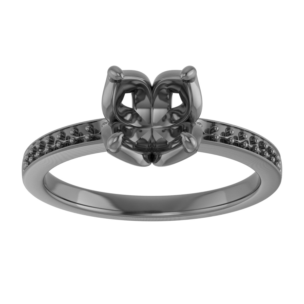 7x7 mm Square Engagement Ring Mounting view 3
