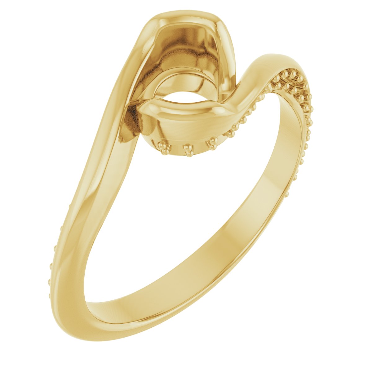 Half-Bezel Accented Bypass Engagement Ring