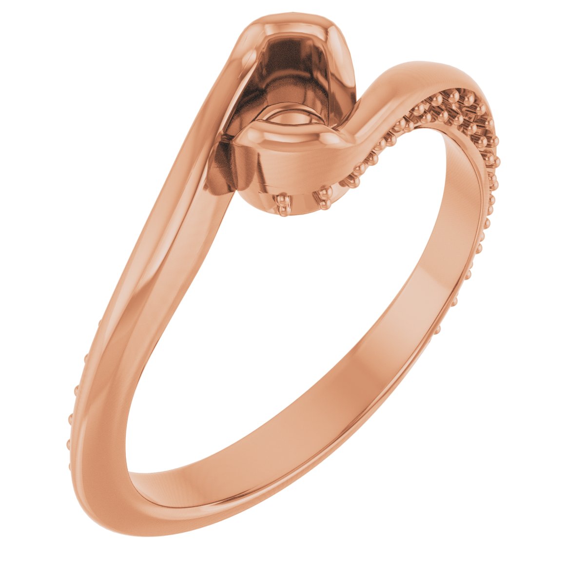 Half-Bezel Accented Bypass Engagement Ring