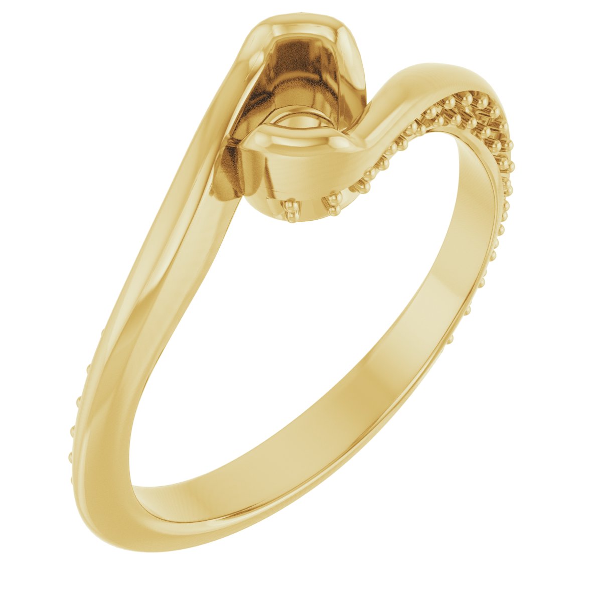 Half-Bezel Accented Bypass Engagement Ring