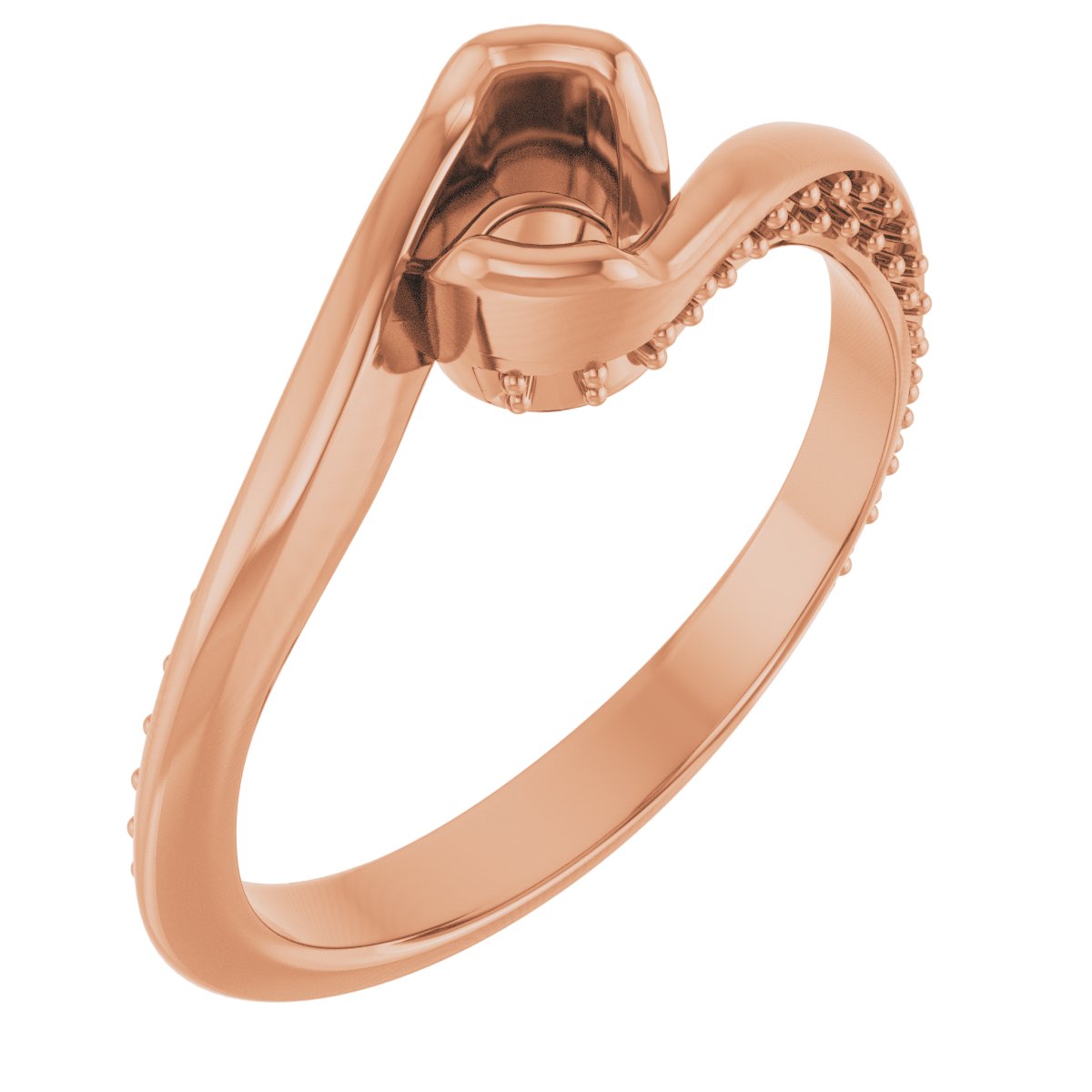 Half-Bezel Accented Bypass Engagement Ring
