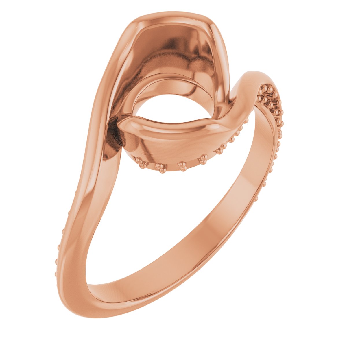 Half-Bezel Accented Bypass Engagement Ring