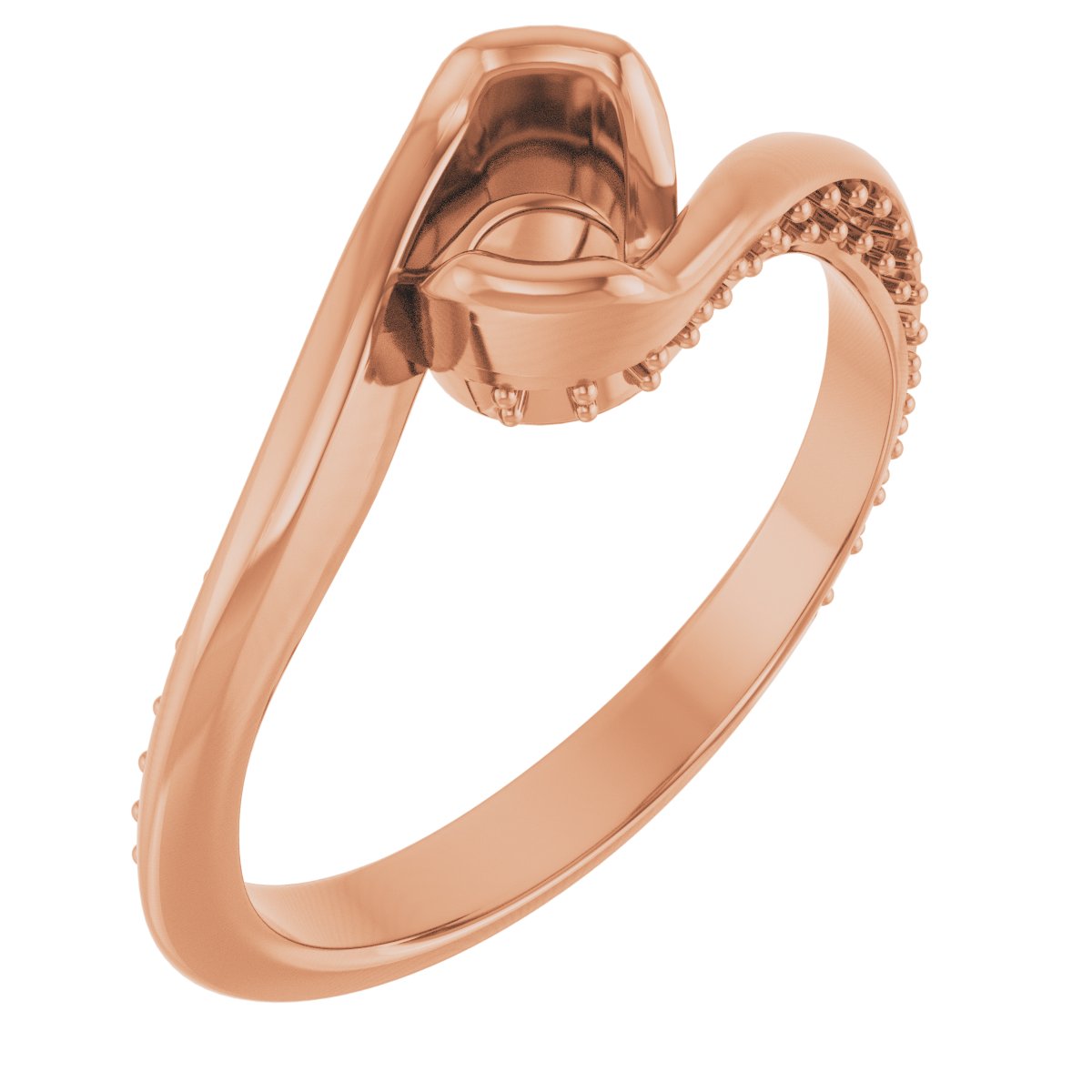 Half-Bezel Accented Bypass Engagement Ring
