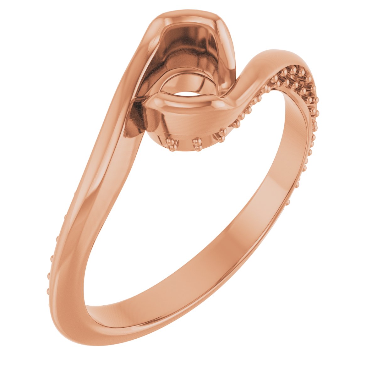 Half-Bezel Accented Bypass Engagement Ring
