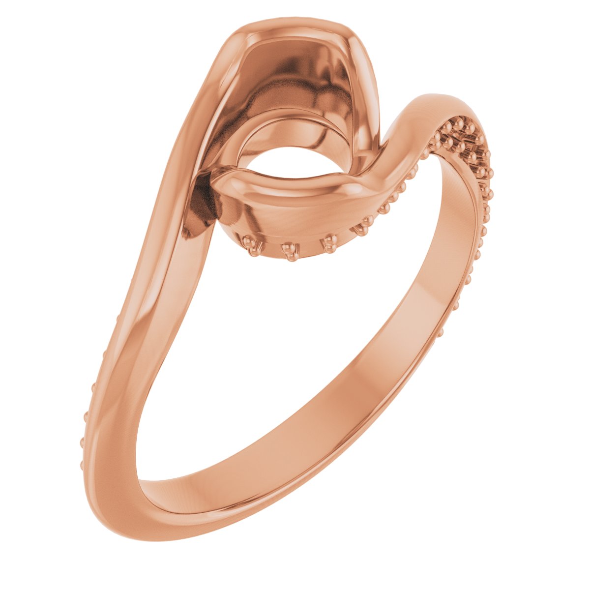 Half-Bezel Accented Bypass Engagement Ring