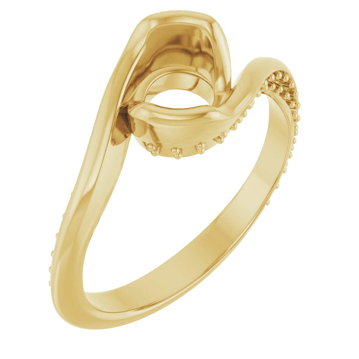 Half-Bezel Accented Bypass Engagement Ring
