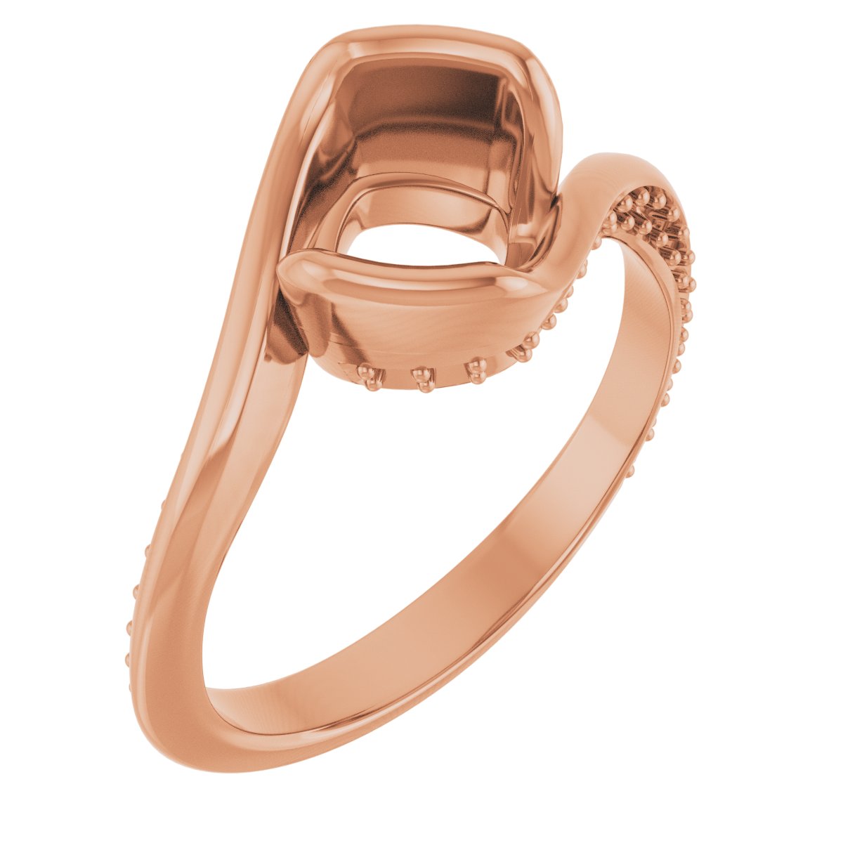 Half-Bezel Accented Bypass Engagement Ring
