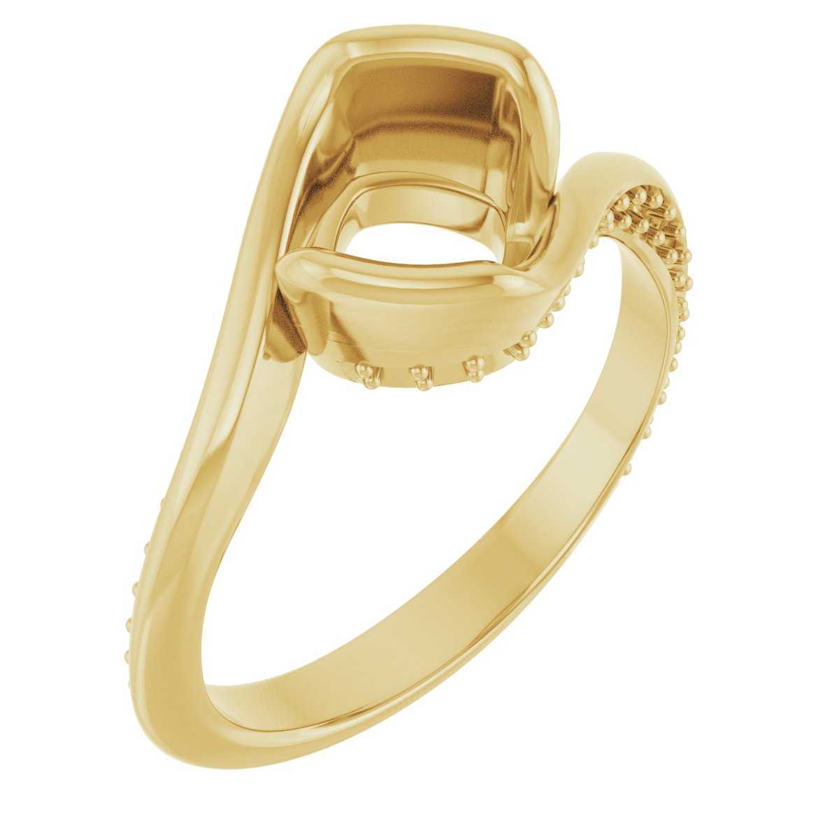 Half-Bezel Accented Bypass Engagement Ring