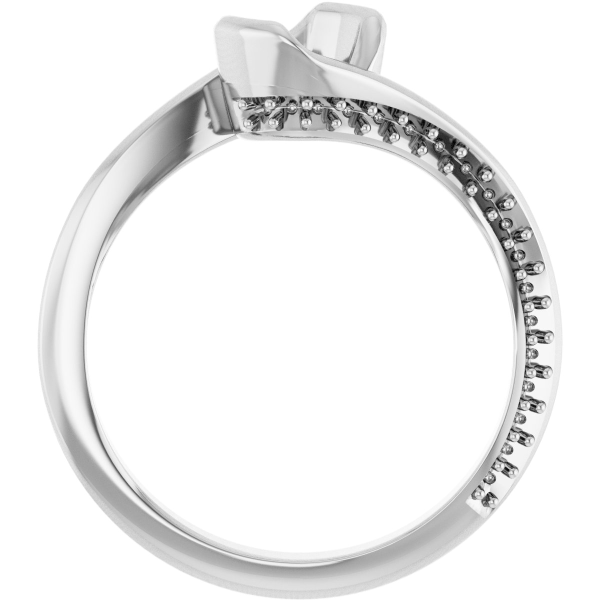 8x8 mm Cushion Half Bezel Engagement Ring Mounting view 2