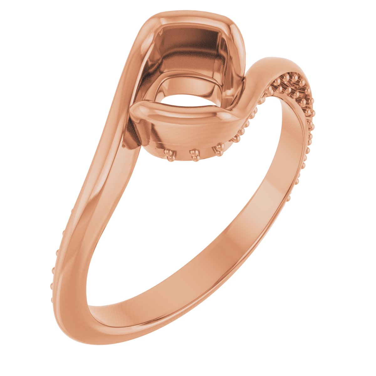 Half-Bezel Accented Bypass Engagement Ring