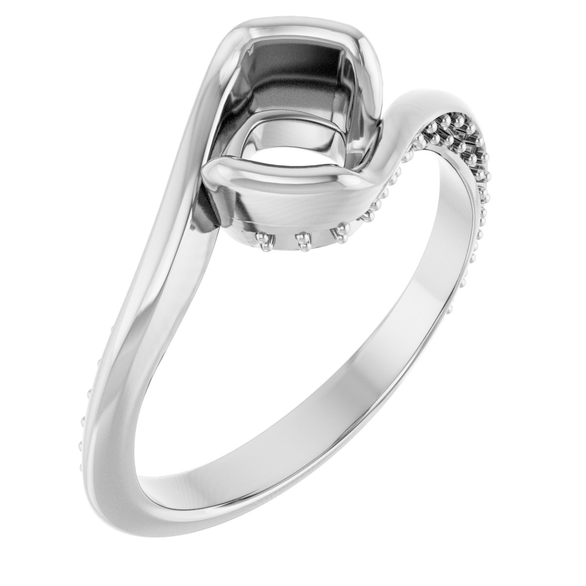 Half-Bezel Accented Bypass Engagement Ring