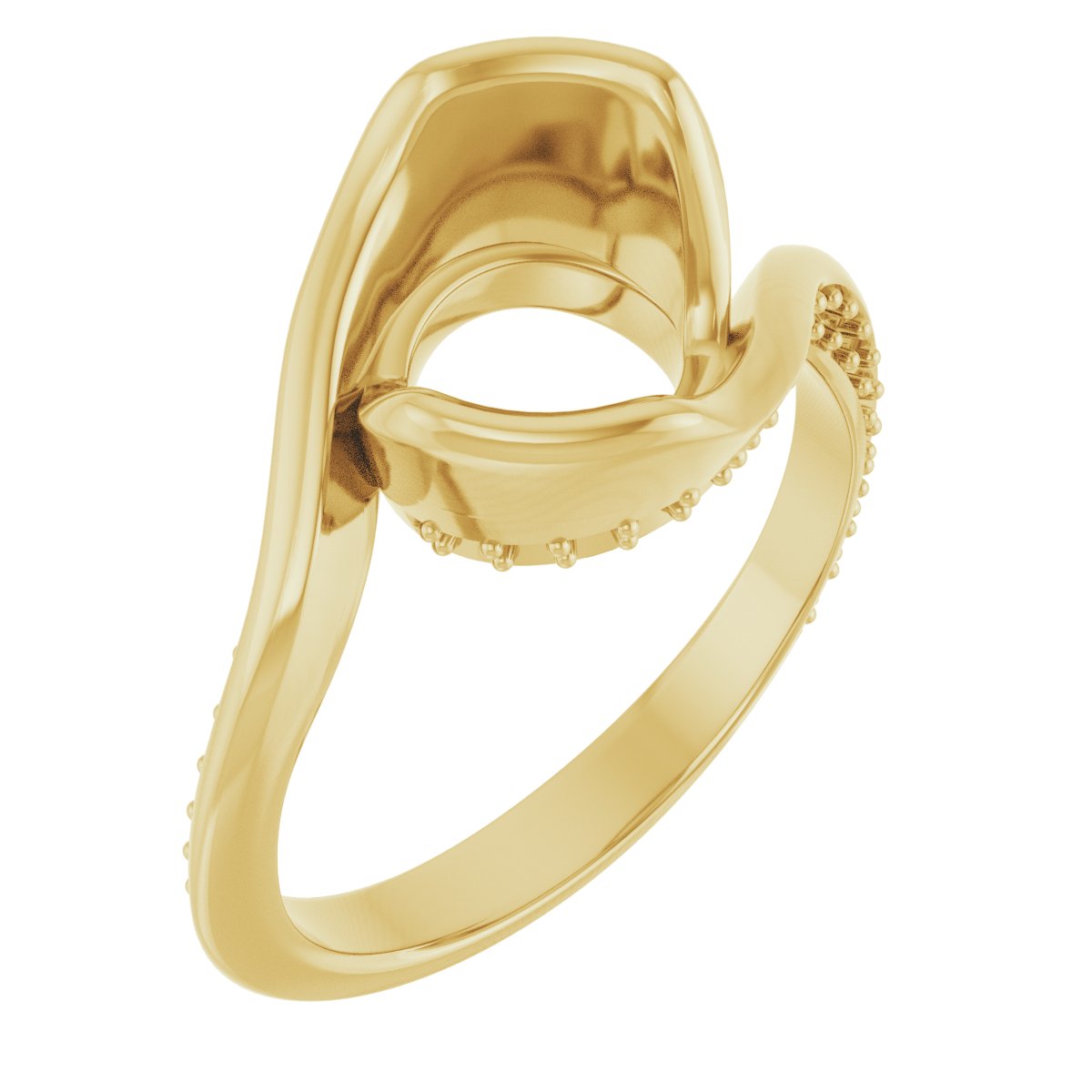 Half-Bezel Accented Bypass Engagement Ring