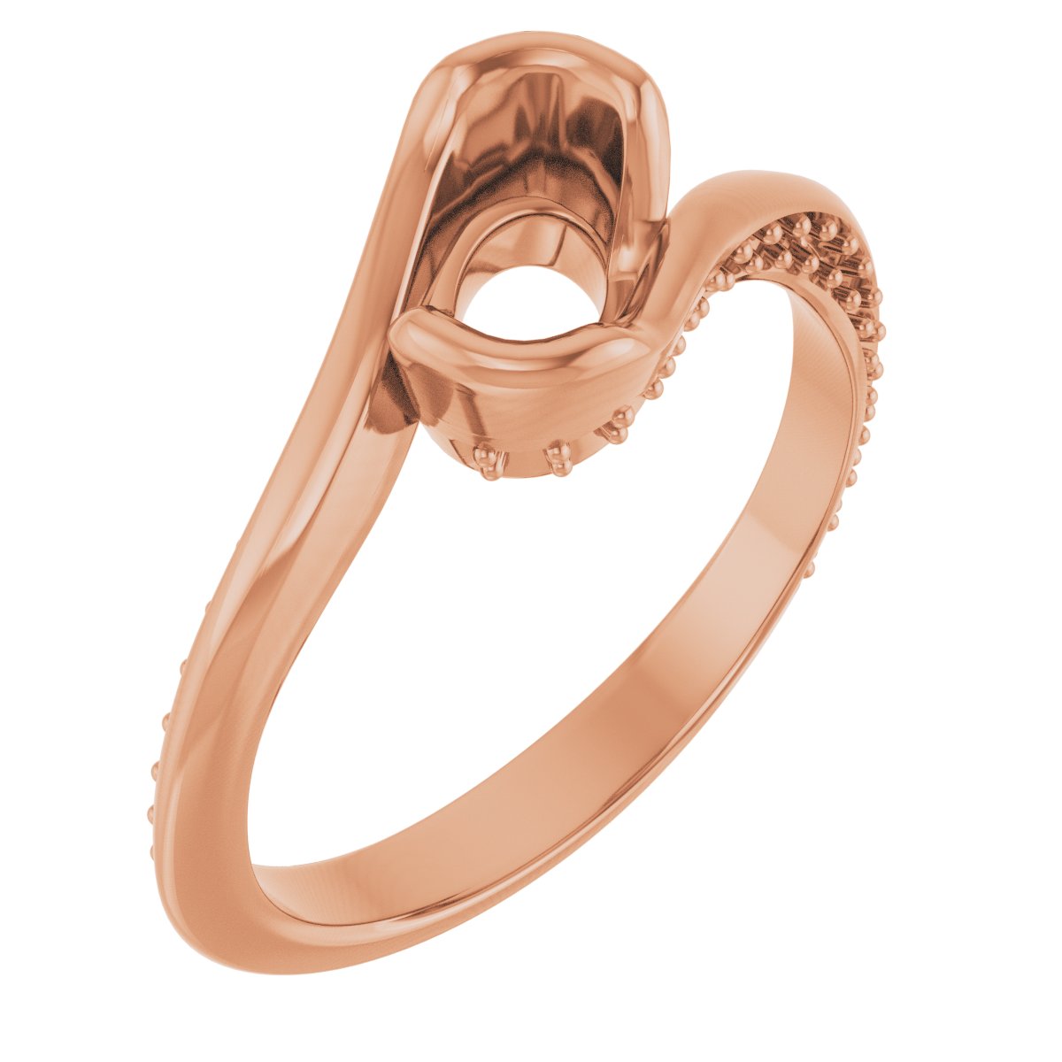 Half-Bezel Accented Bypass Engagement Ring