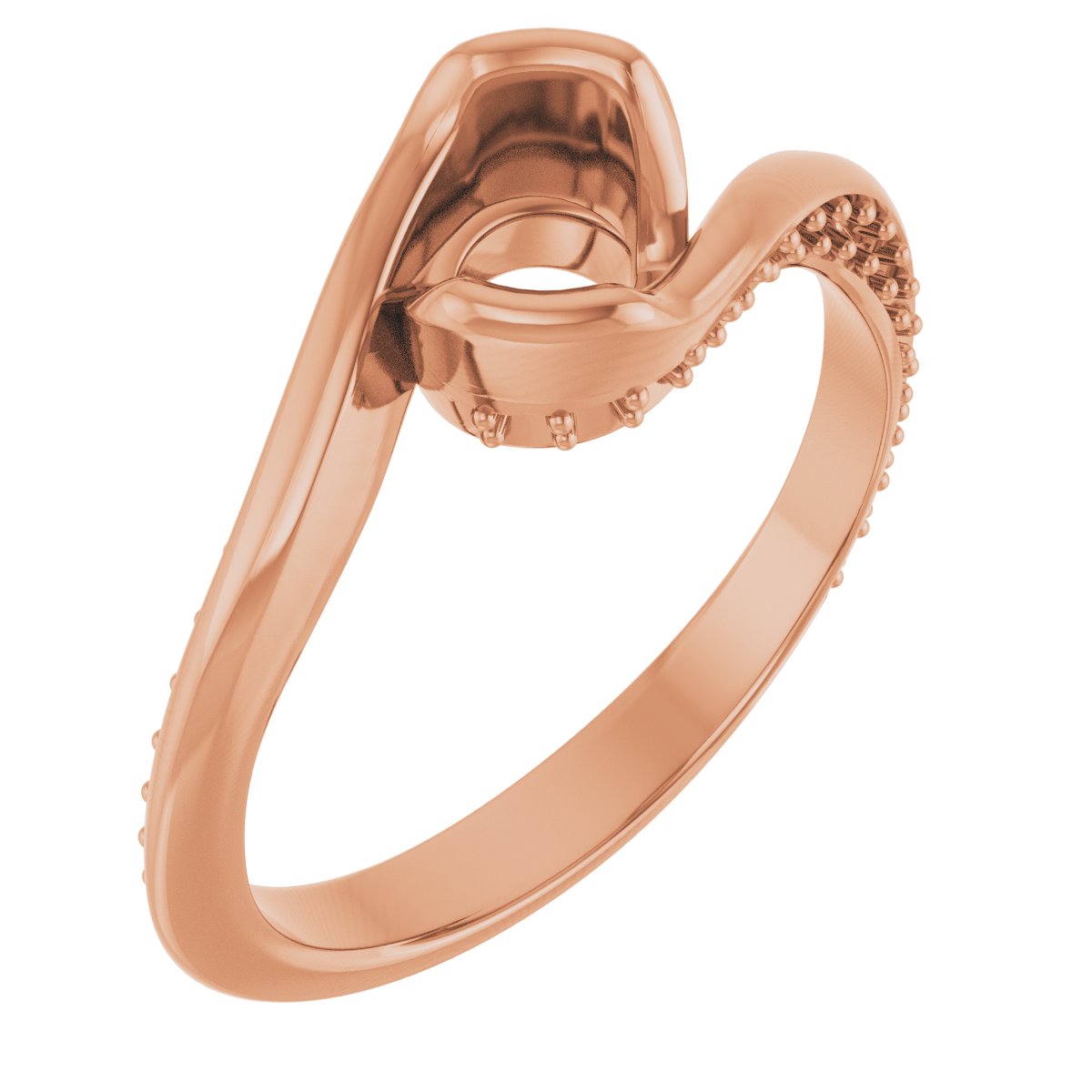 Half-Bezel Accented Bypass Engagement Ring