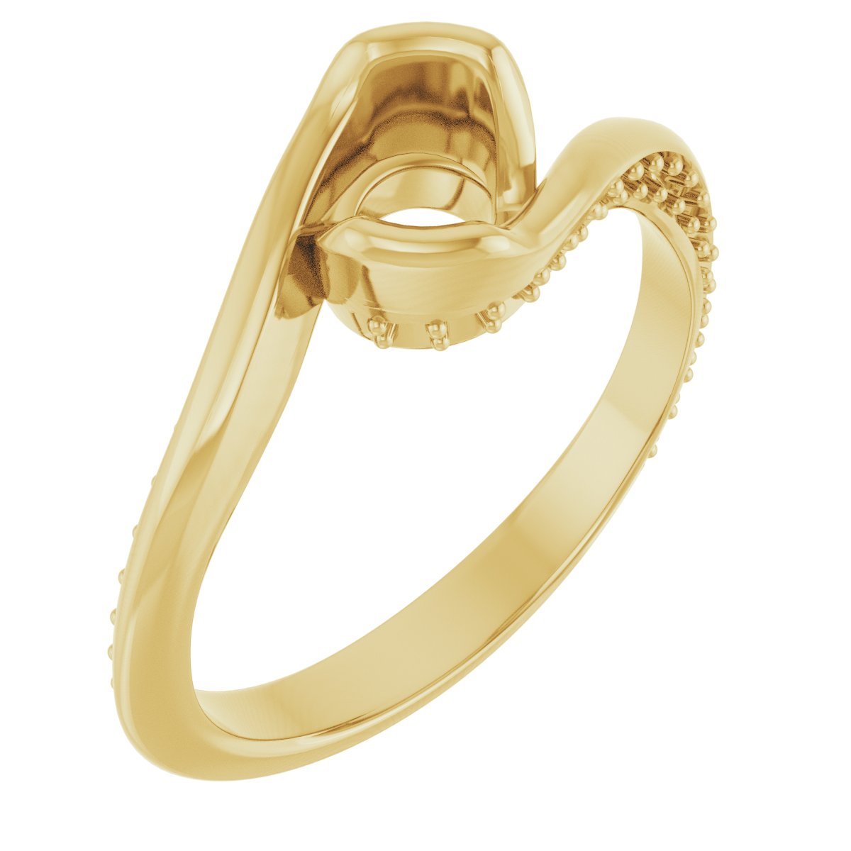 Half-Bezel Accented Bypass Engagement Ring