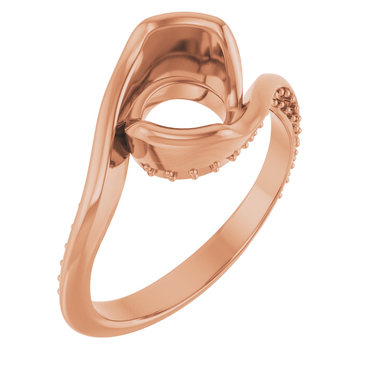 Half-Bezel Accented Bypass Engagement Ring