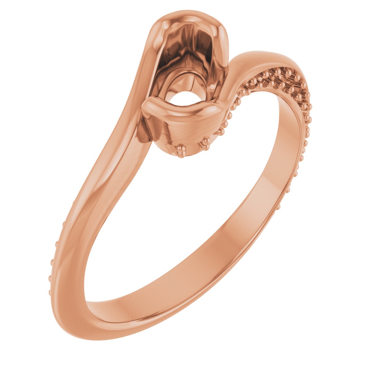 Half-Bezel Accented Bypass Engagement Ring
