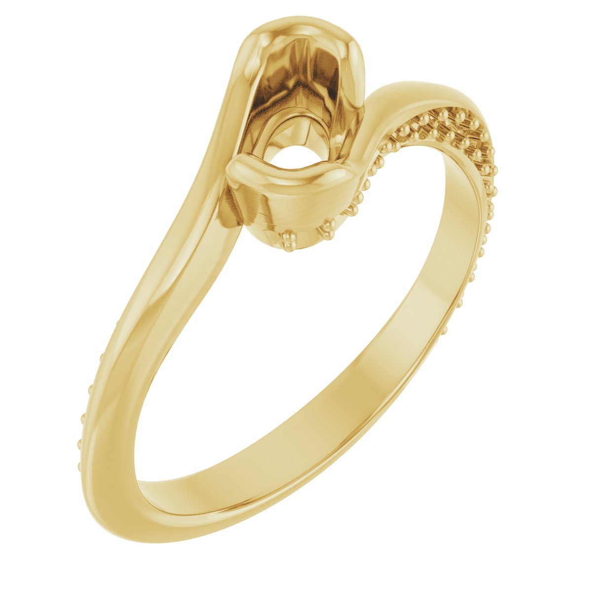 Half-Bezel Accented Bypass Engagement Ring