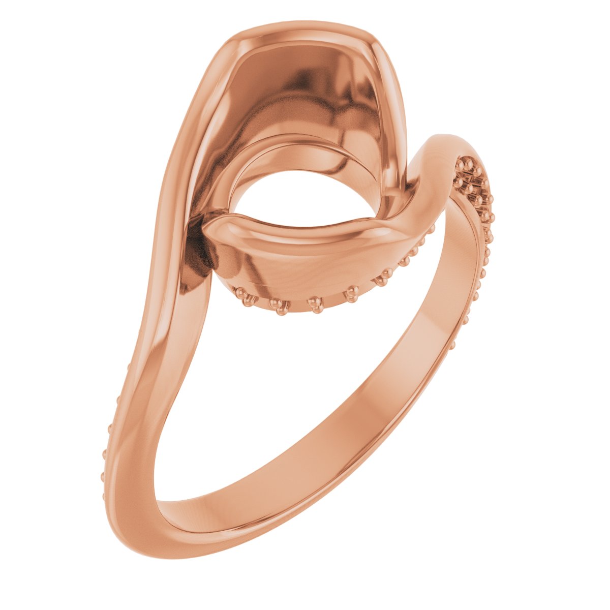 Half-Bezel Accented Bypass Engagement Ring
