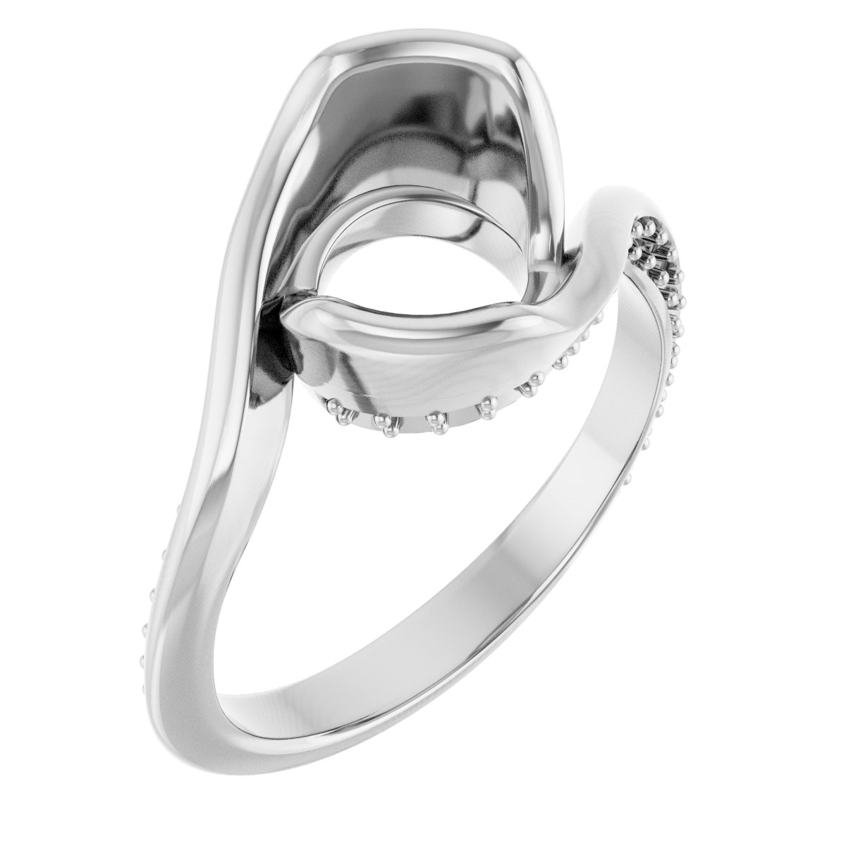 Half-Bezel Accented Bypass Engagement Ring