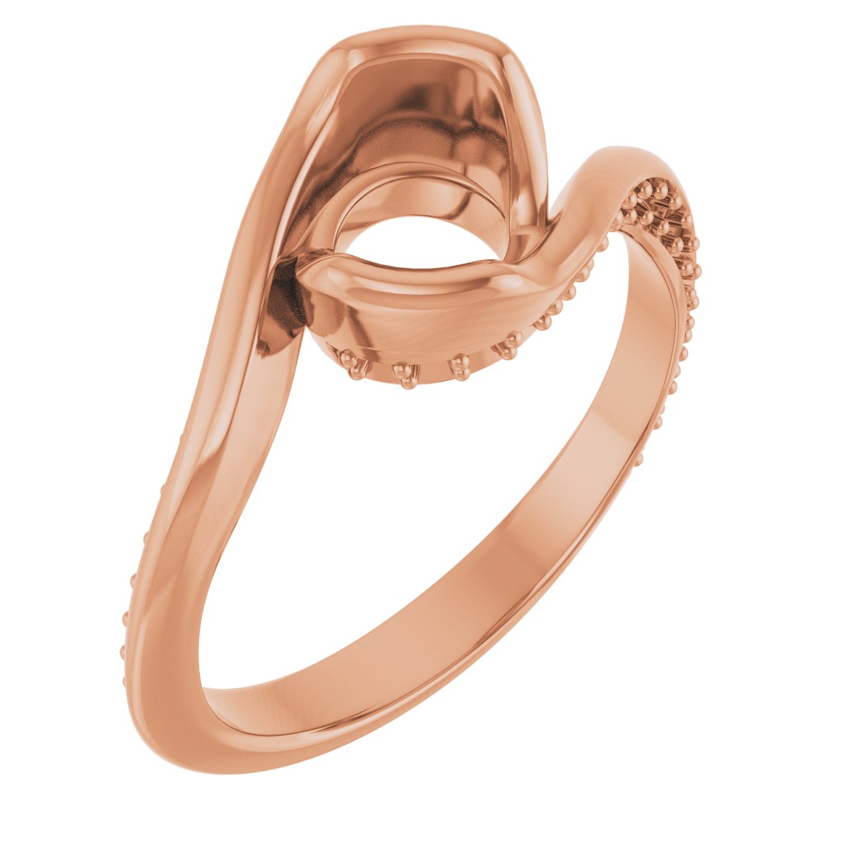 Half-Bezel Accented Bypass Engagement Ring