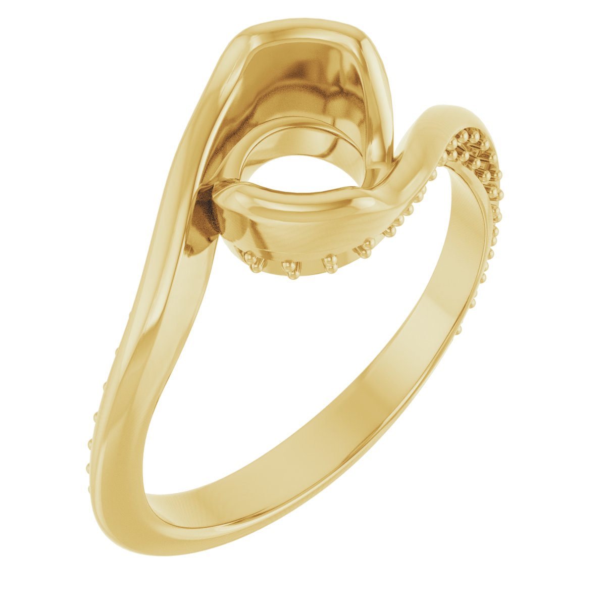 Half-Bezel Accented Bypass Engagement Ring