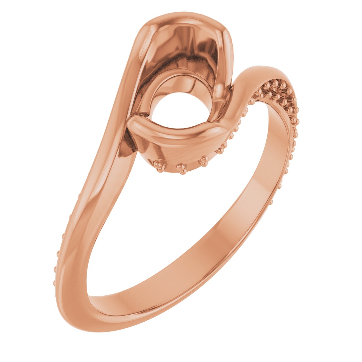 Half-Bezel Accented Bypass Engagement Ring