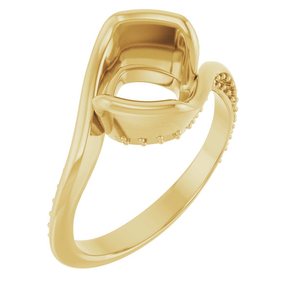 Half-Bezel Accented Bypass Engagement Ring
