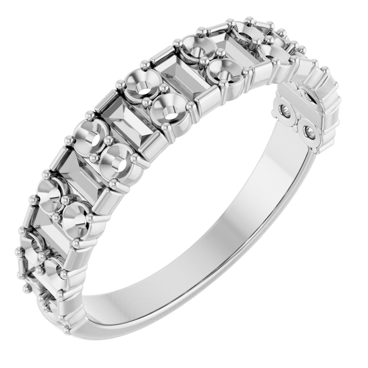 14K White 9/10 CTW Natural Diamond Anniversary Band  