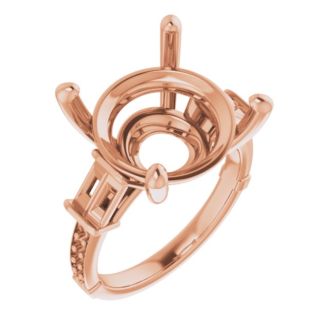 Baguette Accented Engagement Ring