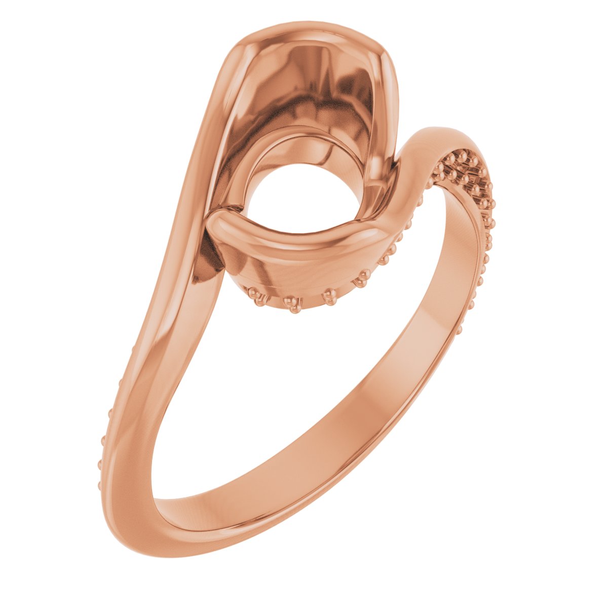 Half-Bezel Accented Bypass Engagement Ring