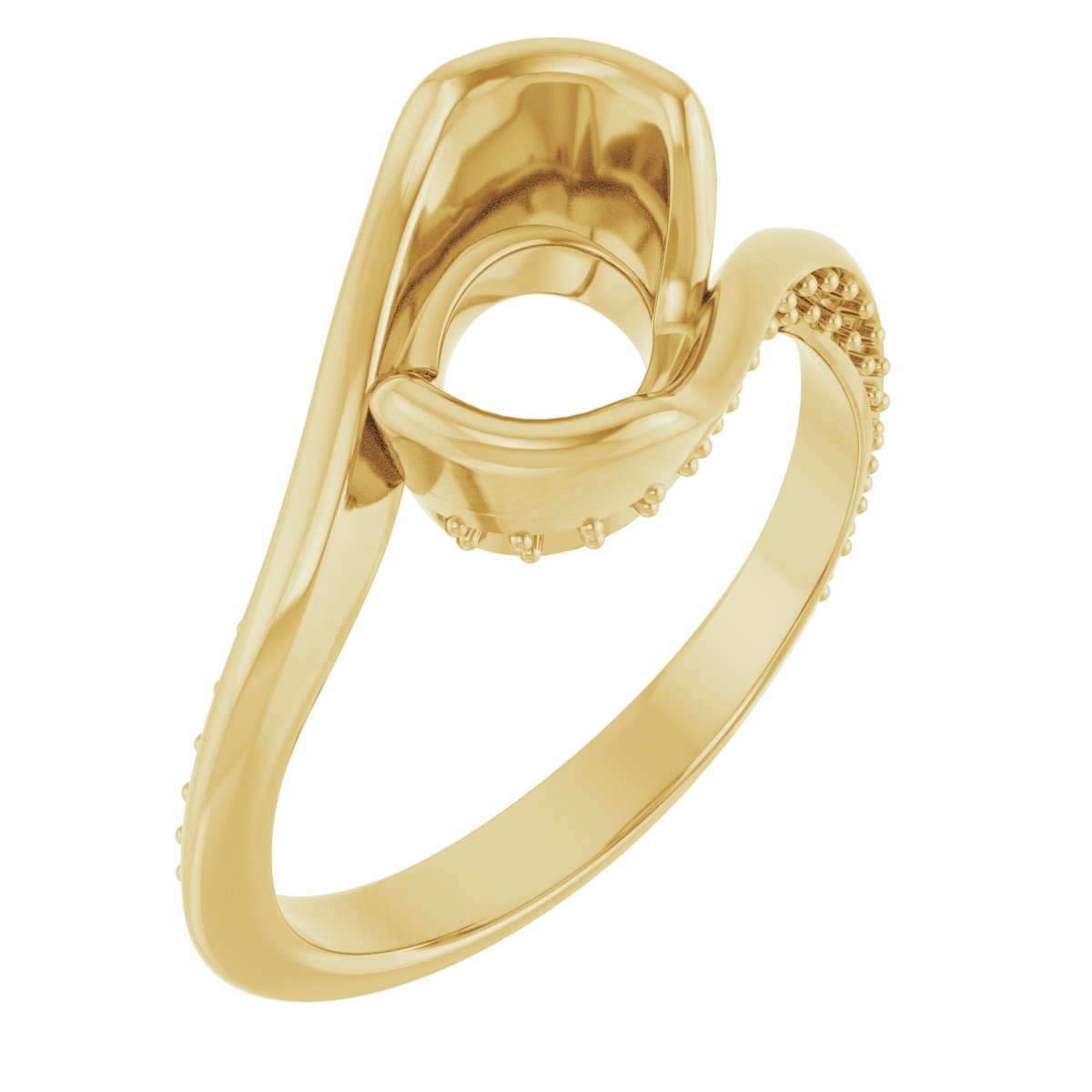 Half-Bezel Accented Bypass Engagement Ring