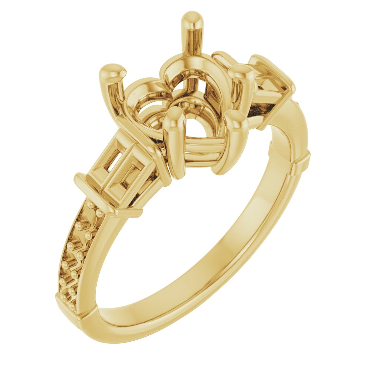 Baguette Accented Engagement Ring