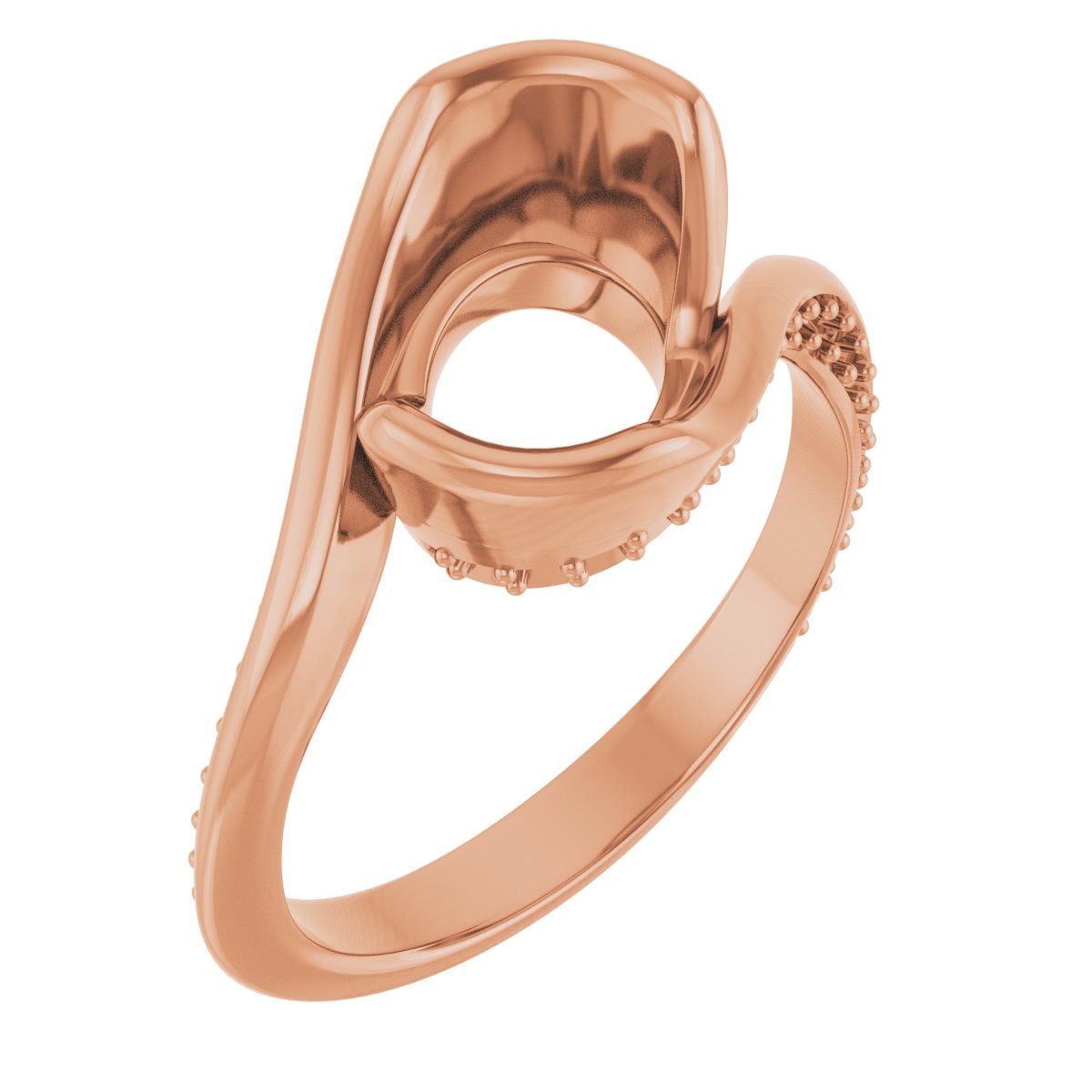 Half-Bezel Accented Bypass Engagement Ring