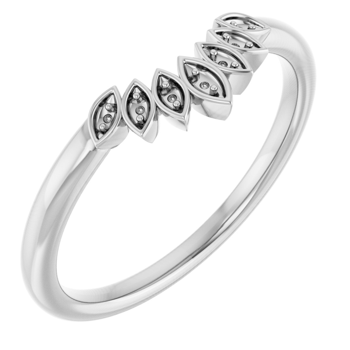 Platinum .025 CTW Diamond Floral Contour Band Ref 14815858