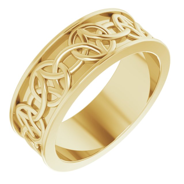 14K Yellow 7 mm Celtic Inspired Band Size 7 Ref 14900943