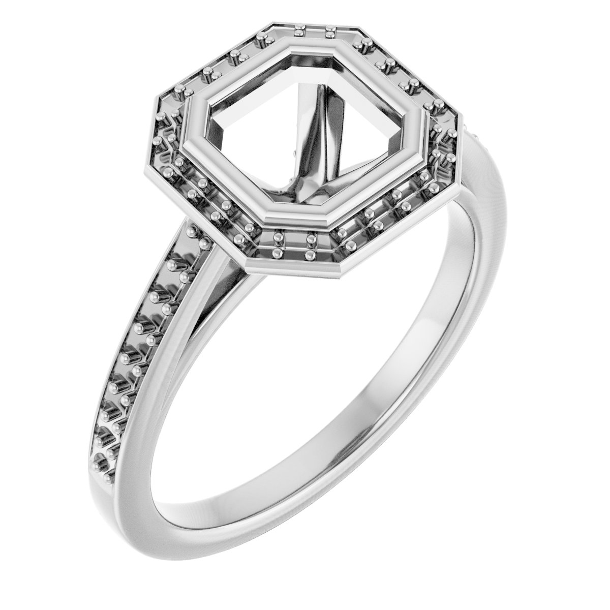 Bezel-Set Halo-Style Engagement Ring