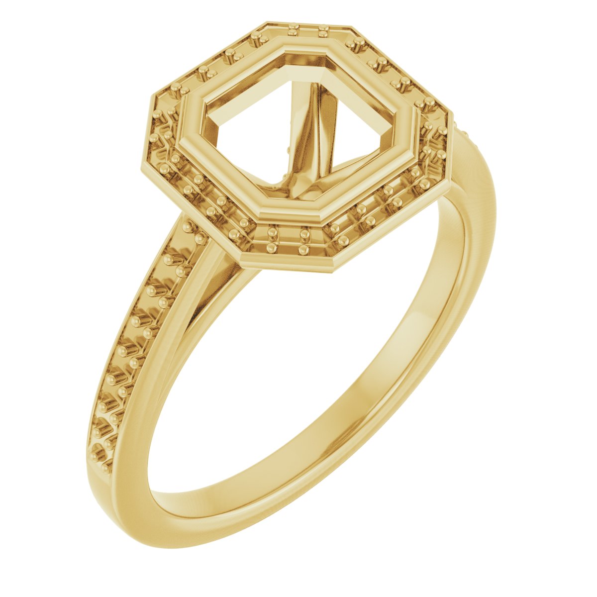 Bezel-Set Halo-Style Engagement Ring