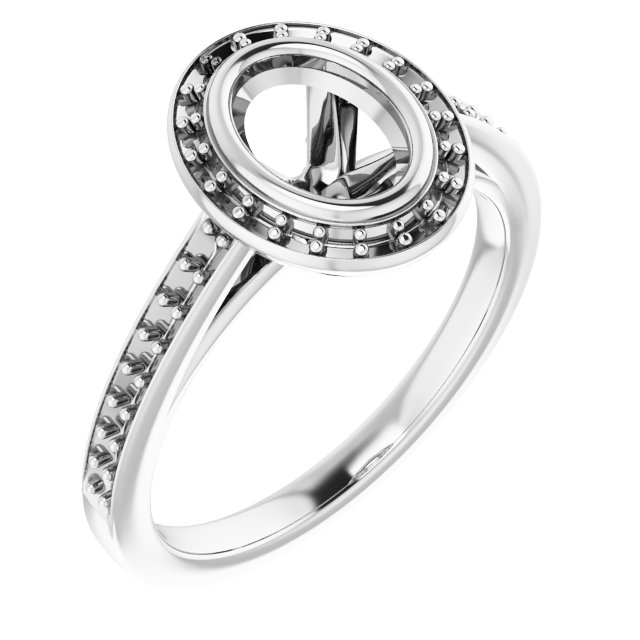 Bezel-Set Halo-Style Engagement Ring