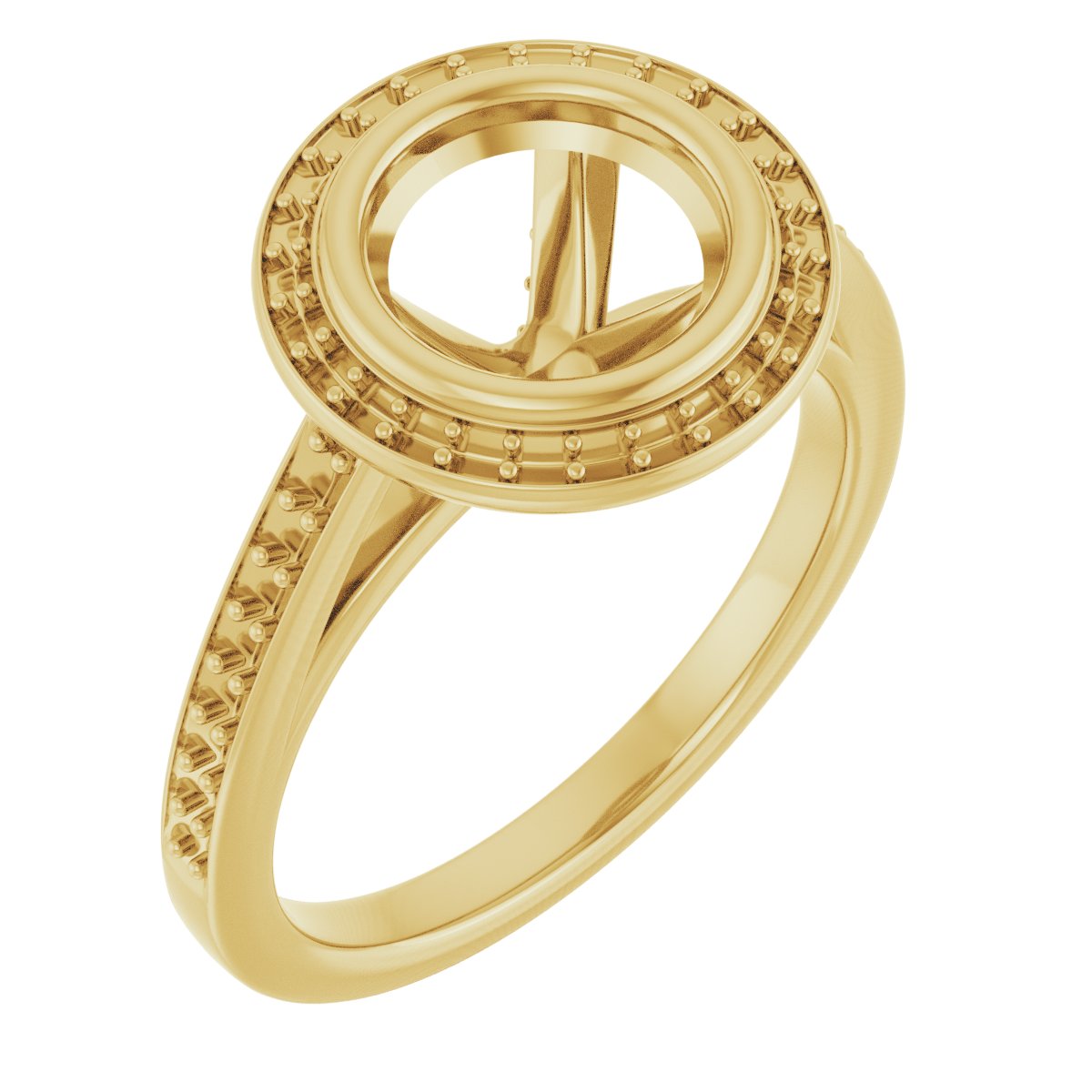 Bezel-Set Halo-Style Engagement Ring