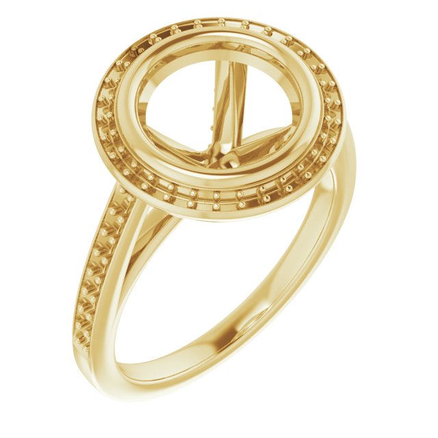 Bezel-Set Halo-Style Engagement Ring