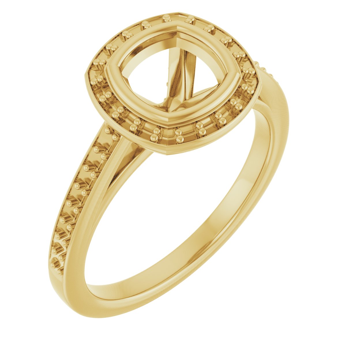 Bezel-Set Halo-Style Engagement Ring