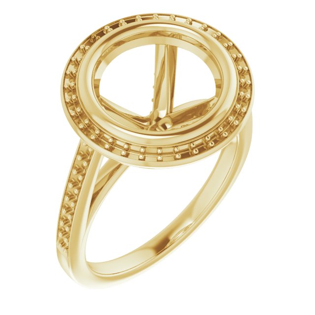 Bezel-Set Halo-Style Engagement Ring