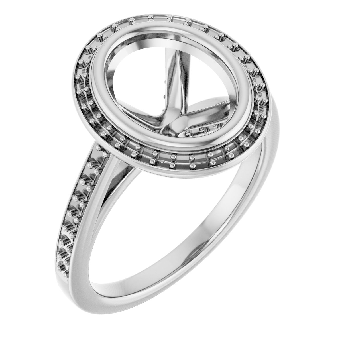 Bezel-Set Halo-Style Engagement Ring