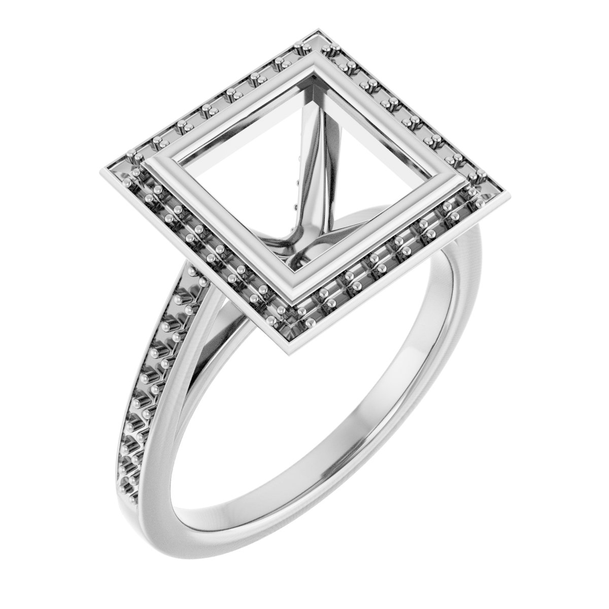 Bezel-Set Halo-Style Engagement Ring