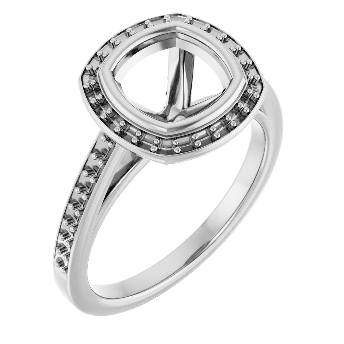 Bezel-Set Halo-Style Engagement Ring